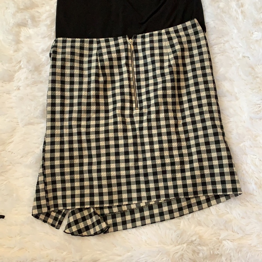 H&M black&white gingham skirt sz 12 w/side ruffle - Picture 5 of 5